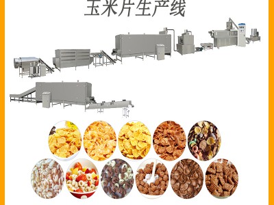 冲泡玉米片生产线早餐谷物生产设备谷物麦圈营养早餐谷物加工设备